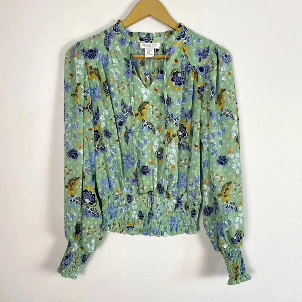 Rachel Zoe Floral Boho Peasant Blouse